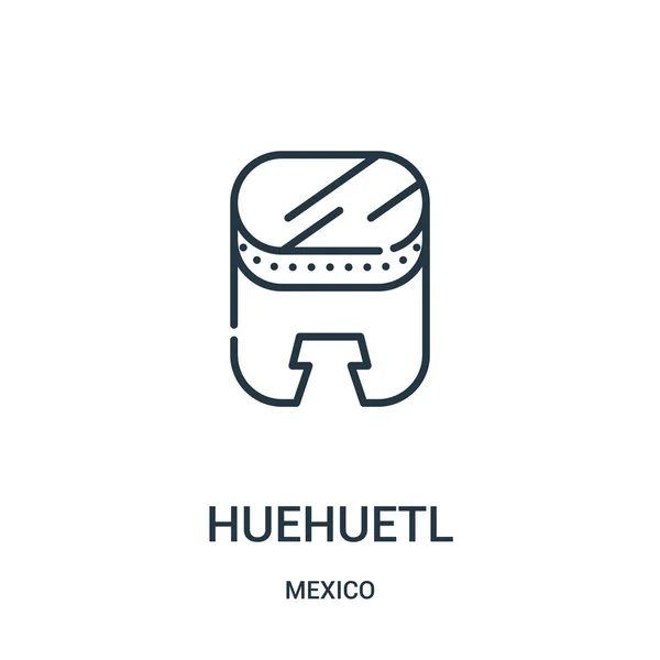 Vetor ícone huehuetl da coleção mexico. Linha fina huehuetl esboço ícone vetor ilustração . —  Vetores de Stock