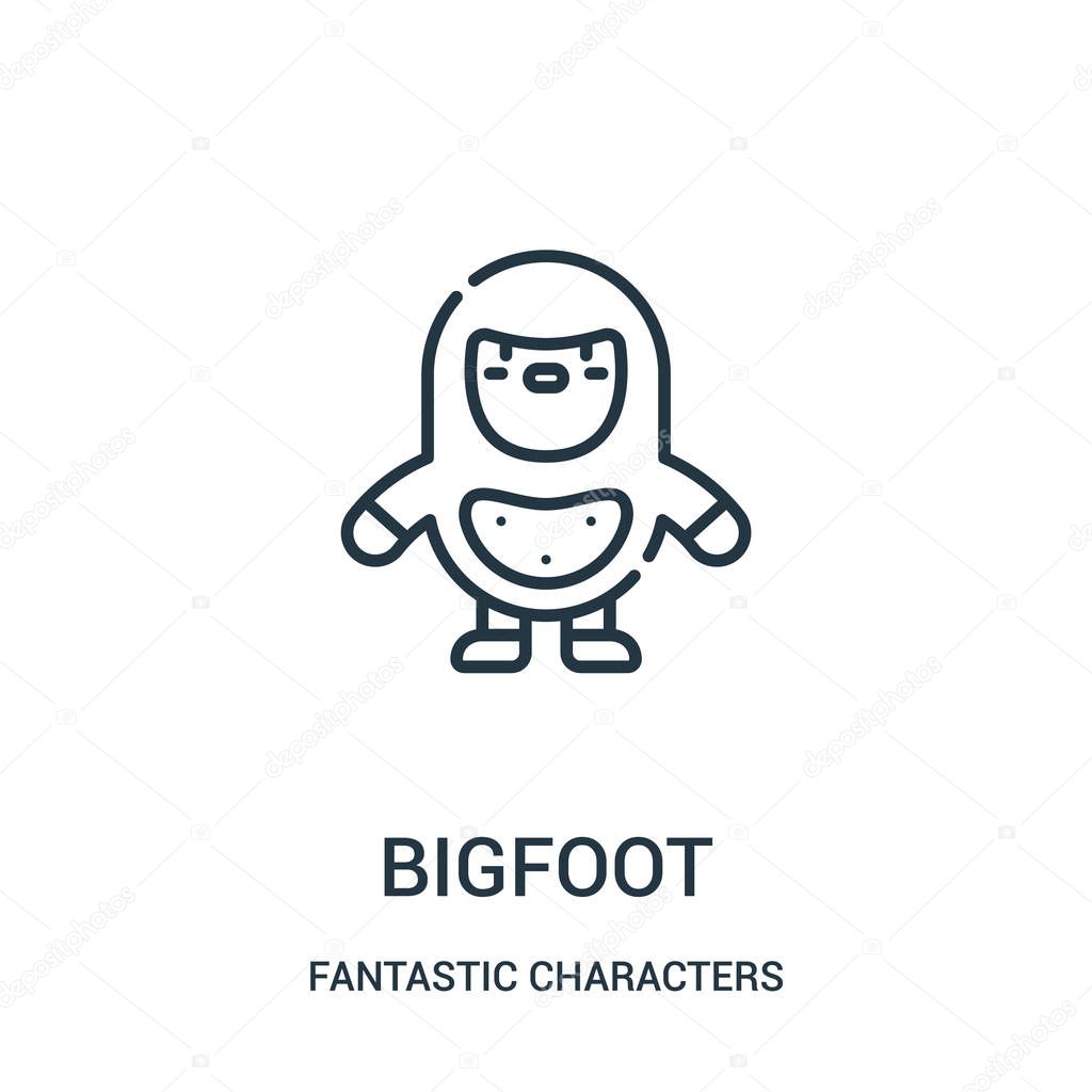 Bigfoot icon vector from fantastic characters collection. Thin line bigfoot outline icon vector illustration. Linear symbol for use on web and mobile apps, logo, print media.