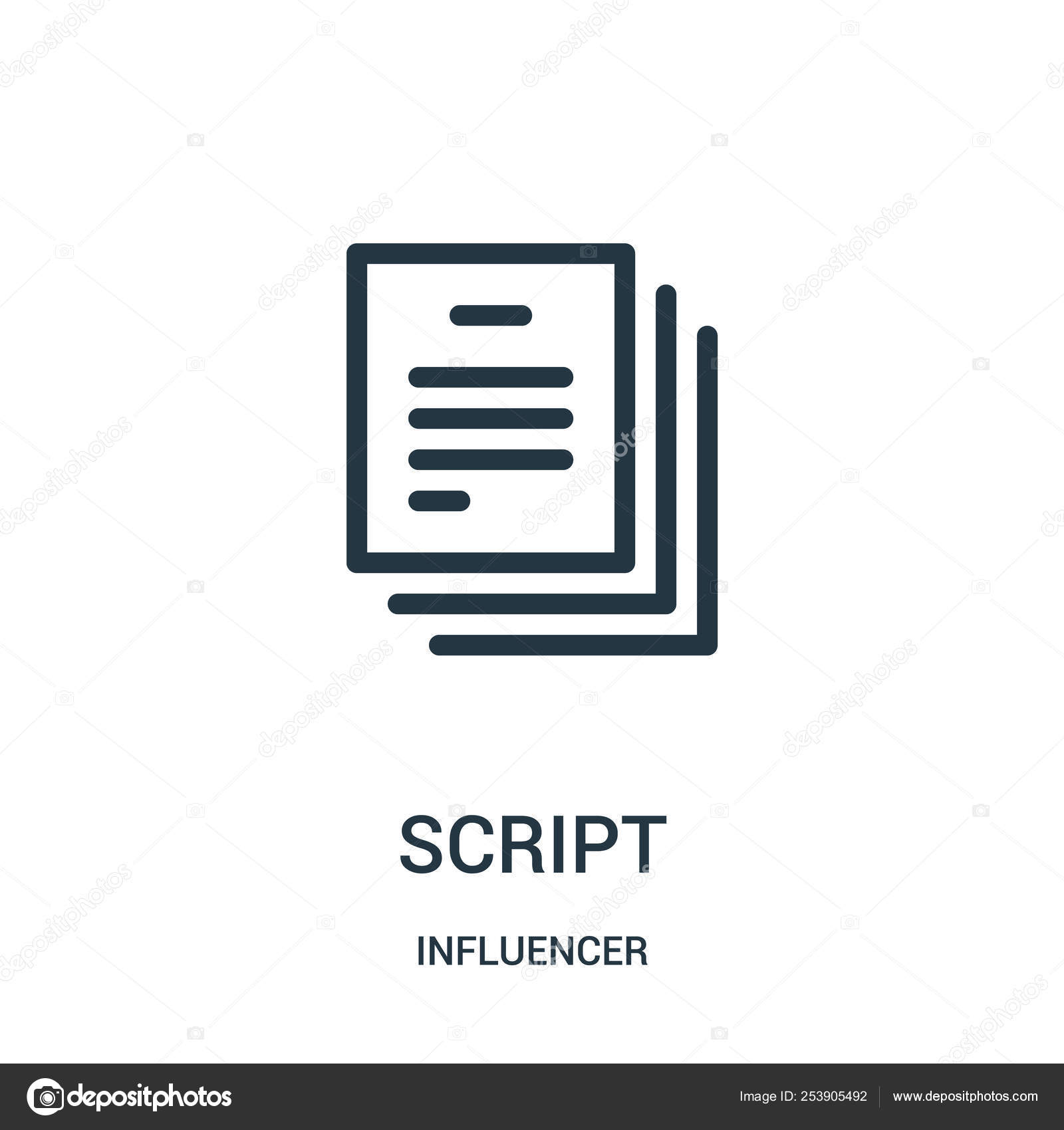 Script Icon Vector From Influencer Collection Thin Line Script