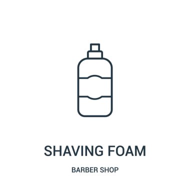 tıraş köpüğü simge vektör kuaför dükkanı koleksiyonundan. İnce çizgi tıraş köpük anahat simgesini vektör çizim.