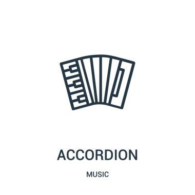 akordeon simge vektör müzik koleksiyonundan. İnce çizgi akordeon anahat simgesini vektör çizim.