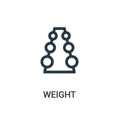 ağırlık simge vektör spor salonu koleksiyonundan. İnce çizgi ağırlığı anahat simgesini vektör çizim.