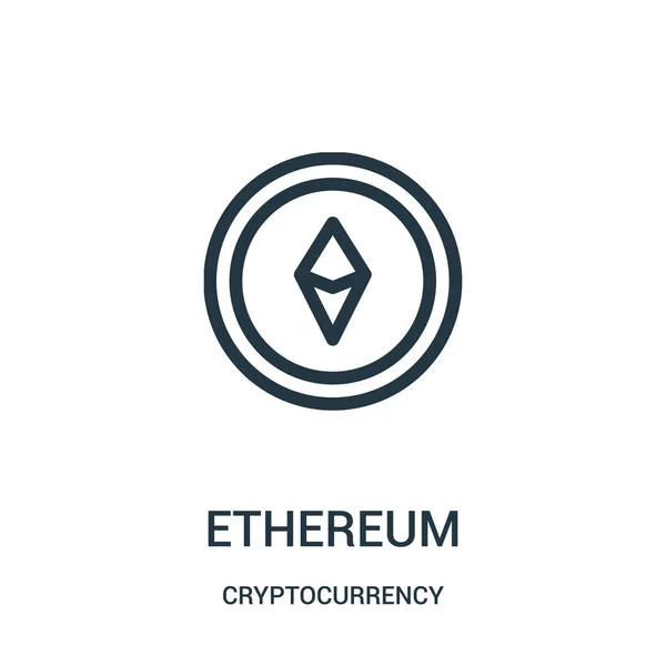 Ethereum pictogram vector uit cryptocurrency collectie. Dunne lijn ethereum overzicht pictogram vectorillustratie. — Stockvector