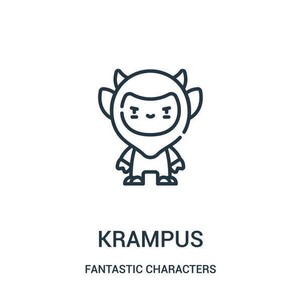 Krampus pictogram vector van fantastische characters-collectie. Dunne lijn krampus schetsen pictogram vectorillustratie. — Stockvector
