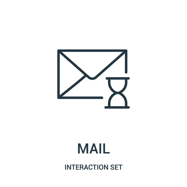 Vetor de ícone de email da coleção de conjuntos de interação. Linha fina mail esboço ícone vetor ilustração . —  Vetores de Stock