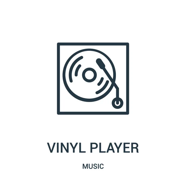 Icon-Vektor für Plattenspieler aus der Musiksammlung. dünne Linie Vinyl-Player umreißen Symbol-Vektor-Illustration. — Stockvektor