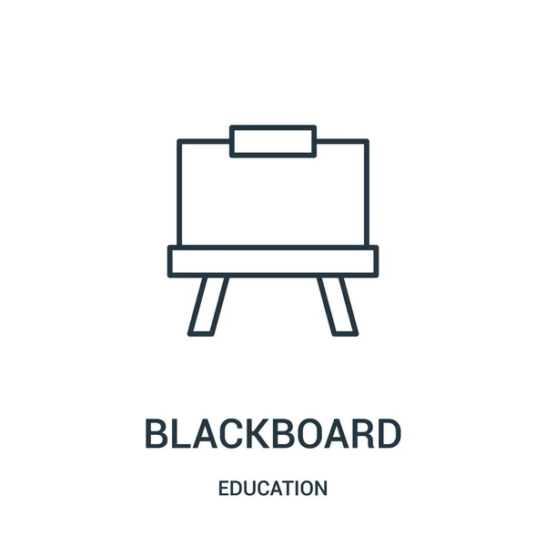 Tableau noir icône vecteur de la collection de l'éducation. Illustration vectorielle d'icône de contour de tableau noir de ligne mince . — Image vectorielle
