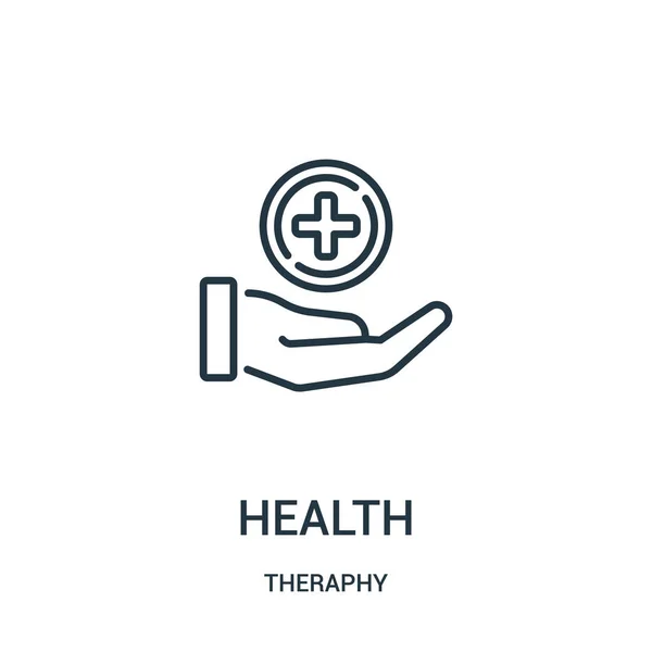 Vector icono de salud de la colección de terapias. Línea delgada de salud esquema icono vector ilustración . — Vector de stock