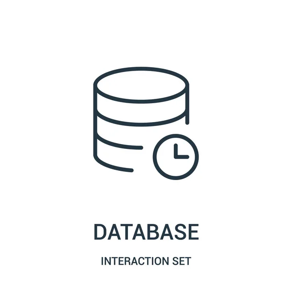 Datenbank-Icon-Vektor aus der Interaktionsset-Sammlung. dünne Linie Datenbank umreißen Symbol Vektor Illustration. — Stockvektor