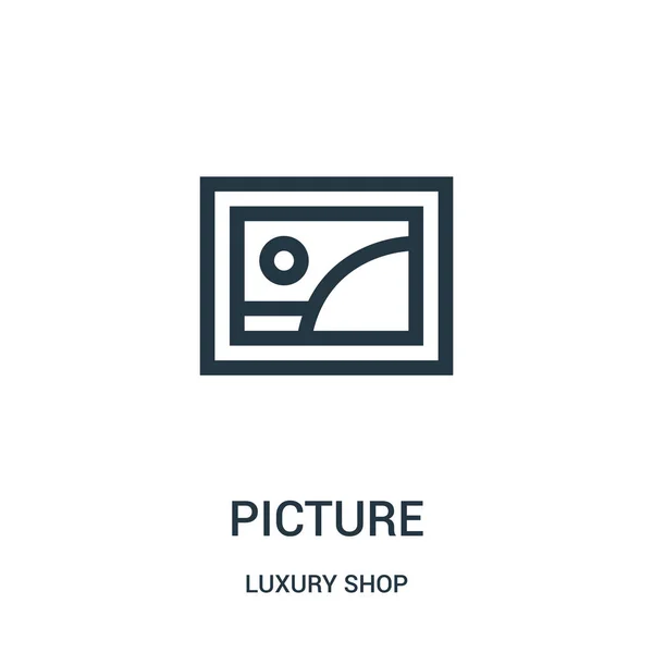 Imagen icono vector de colección de tiendas de lujo. Línea delgada imagen contorno icono vector ilustración . — Vector de stock