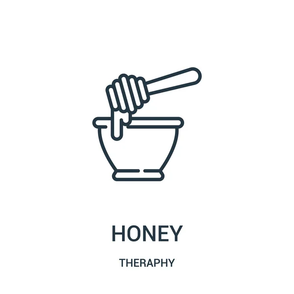 Vector icono de miel de la colección de terapias. Línea delgada miel contorno icono vector ilustración . — Archivo Imágenes Vectoriales
