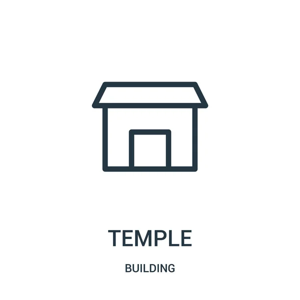 Tempel pictogram vector van het opbouwen van de collectie. Dunne lijn tempel overzicht pictogram vectorillustratie. — Stockvector
