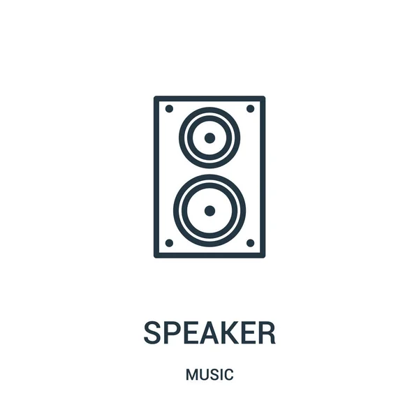 Haut-parleur icône vecteur de la collection de musique. Illustration vectorielle d'icône de contour de haut-parleur mince . — Image vectorielle