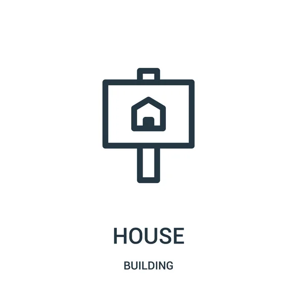 House icon vector from building collection. Thin line house outline icon vector illustration. — Stock Vector