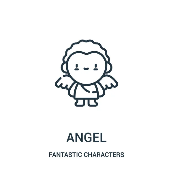 Angel icon vector from fantastic characters collection. Тонкая линия ангела контура иконки векторной иллюстрации . — стоковый вектор