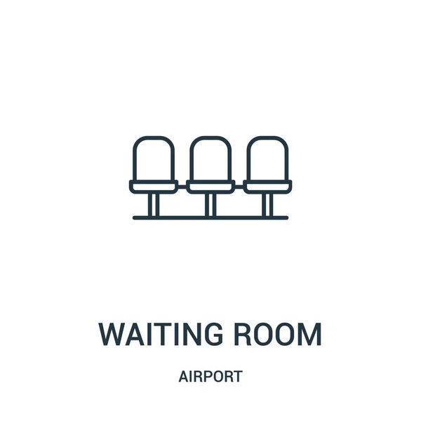 Vetor ícone da sala de espera da coleção do aeroporto. Linha fina sala de espera esboço ícone vetor ilustração . — Vetor de Stock
