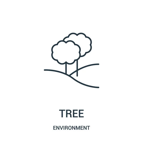 Baum-Icon-Vektor aus der Umwelt-Sammlung. dünne Linie Baum Umriss Symbol Vektor Illustration. — Stockvektor