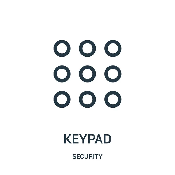 Vecteur d'icône de clavier de la collection de sécurité. Illustration vectorielle d'icône de contour de clavier de ligne mince . — Image vectorielle