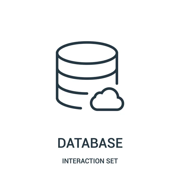 Datenbank-Icon-Vektor aus der Interaktionsset-Sammlung. dünne Linie Datenbank umreißen Symbol Vektor Illustration. — Stockvektor