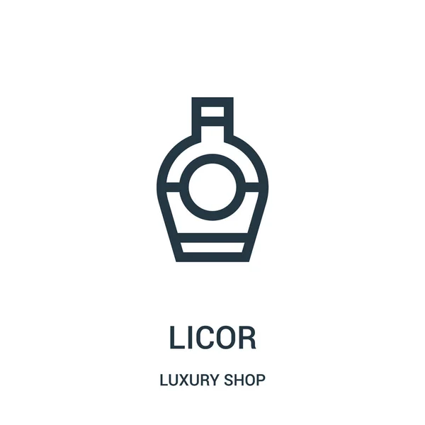 Licor vector icono de la colección de tiendas de lujo. Delgada línea licor esquema icono vector ilustración . — Vector de stock