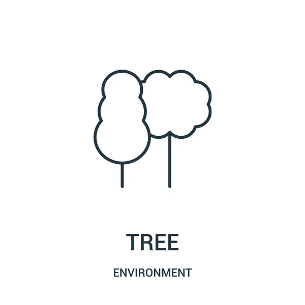 Árbol icono vector de la colección de entorno. Árbol de línea delgada icono icono ilustración . — Archivo Imágenes Vectoriales