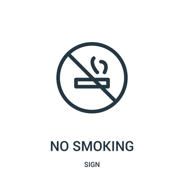 No smoking icon vector from sign collection. Thin line no smoking outline icon vector illustration. — Stock Vector