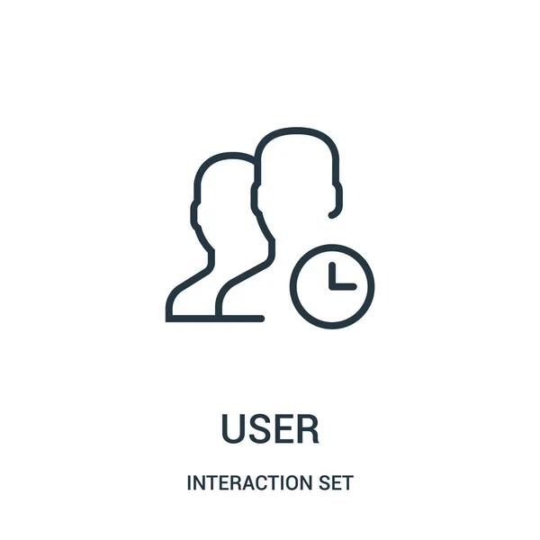 User icon vector from interaction set collection. Illustration vectorielle d'icône de contour d'utilisateur de ligne mince . — Image vectorielle