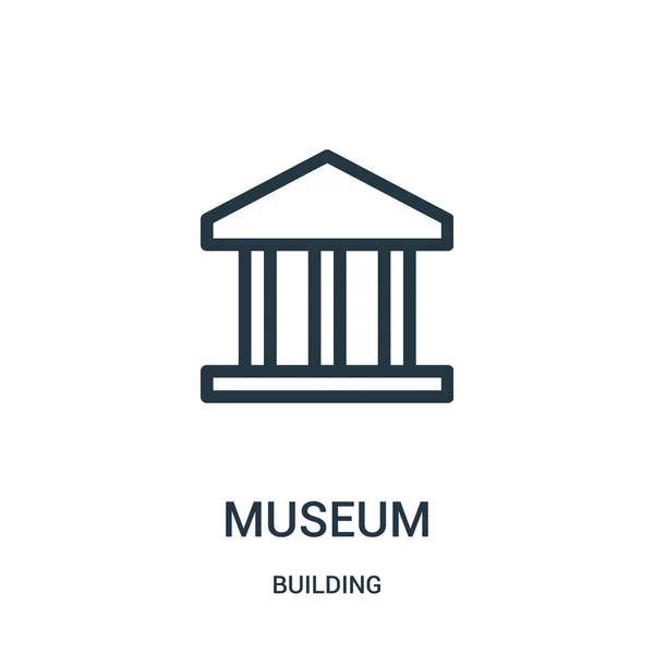 博物馆图标向量从大厦收藏。细线博物馆轮廓图标向量例证. — 图库矢量图片