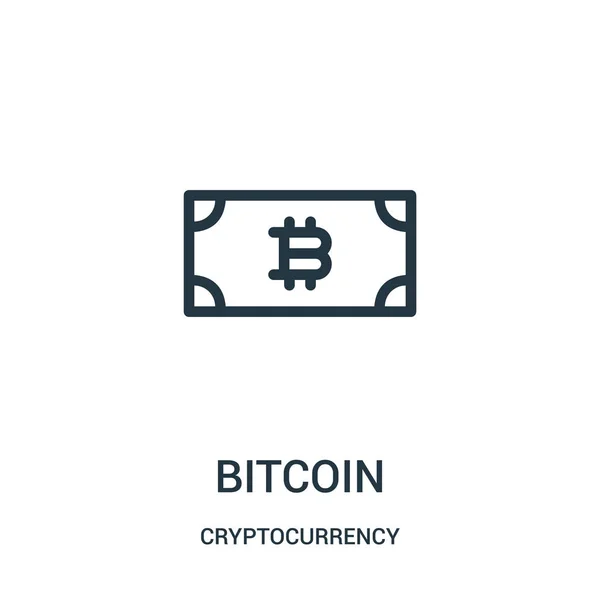 Bitcoin vector icono de la colección criptomoneda. Línea delgada bitcoin esquema icono vector ilustración . — Vector de stock