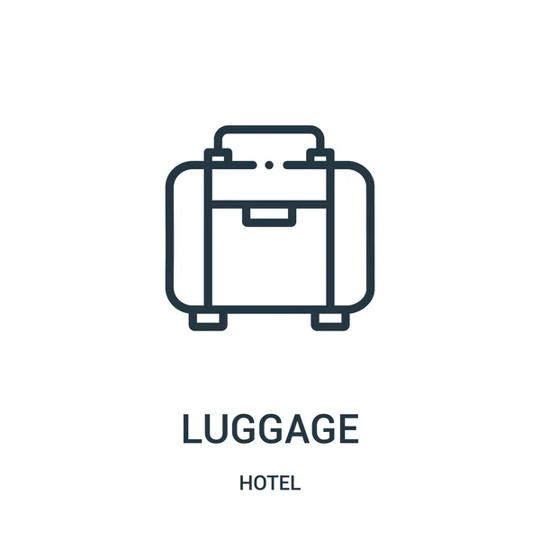 Bagage pictogram vector uit hotel collectie. Dunne lijn Bagage overzicht pictogram vectorillustratie. — Stockvector