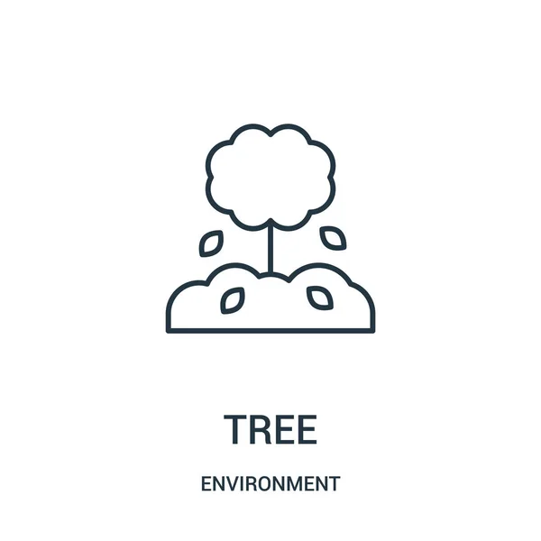 Árvore vetor ícone da coleção de ambiente. Linha fina árvore esboço ícone vetor ilustração . —  Vetores de Stock