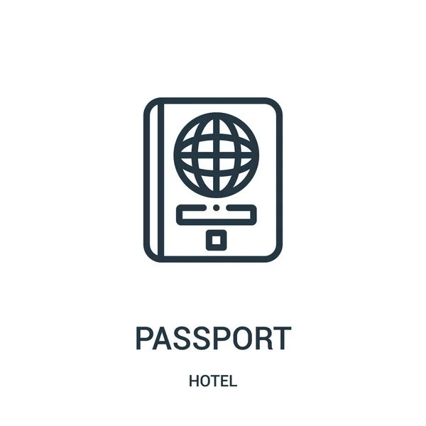 Paspoort pictogram vector uit hotel collectie. Dunne lijn paspoort overzicht pictogram vectorillustratie. — Stockvector