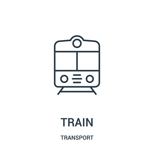 Train icon vector from transport collection. Thin line train outline icon vector illustration. — Stock Vector