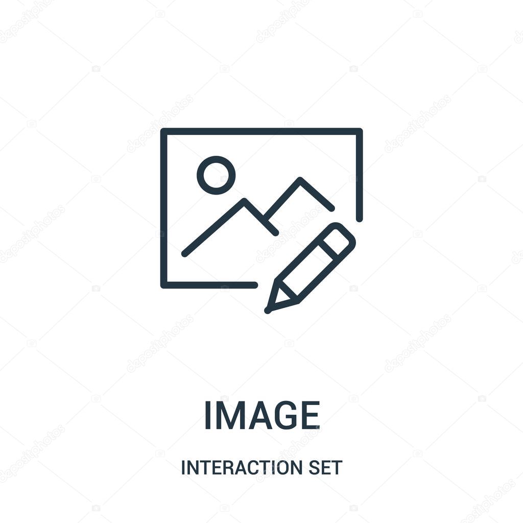 image icon vector from interaction set collection. Thin line image outline icon vector illustration.