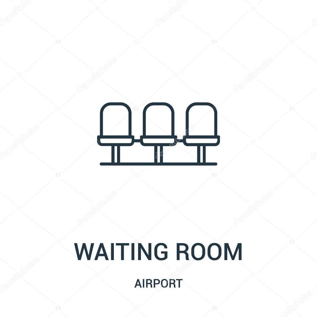 waiting room icon vector from airport collection. Thin line waiting room outline icon vector illustration.