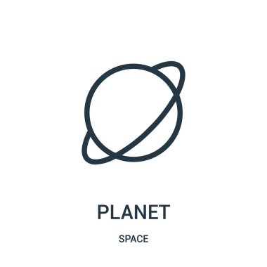 gezegen simge vektör alanı koleksiyonundan. İnce çizgi gezegen anahat simgesini vektör çizim.