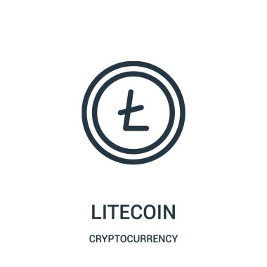 litecoin simge vektör cryptocurrency koleksiyonundan. İnce çizgi litecoin anahat simgesini vektör çizim.