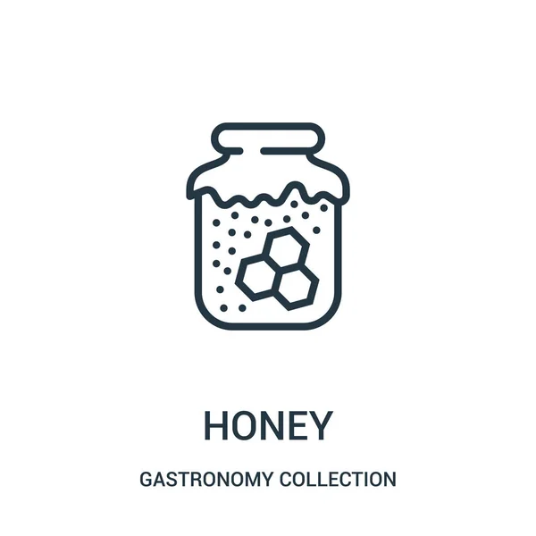 Honing pictogram vector van gastronomie collection-collectie. Dunne lijn honing overzicht pictogram vectorillustratie. — Stockvector