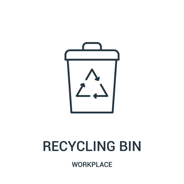 Icon-Vektor aus der Müllabfuhr am Arbeitsplatz. dünne Linie Recyclingbehälter Umriss Symbol Vektor Illustration. — Stockvektor