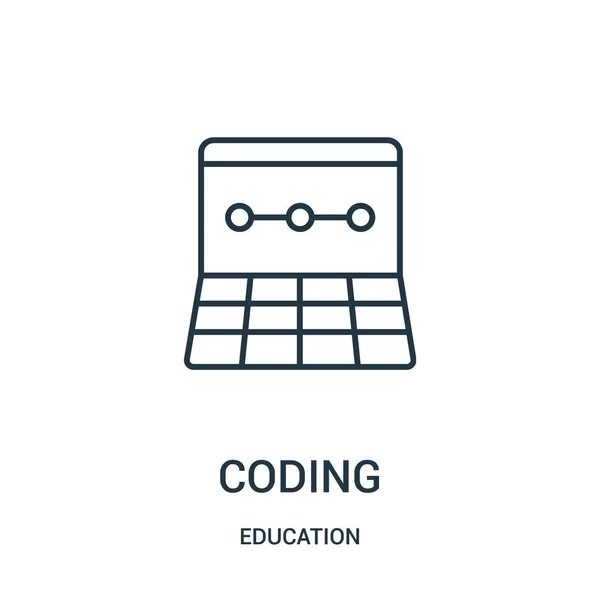 Coding icon vector from education collection. Thin line coding outline icon vector illustration. — Stock Vector