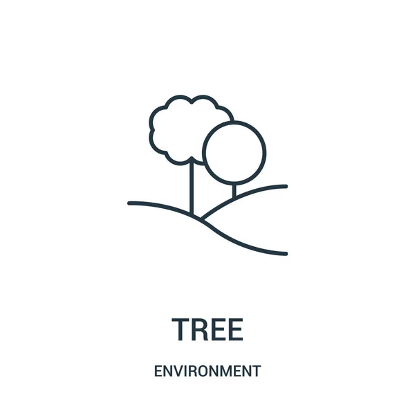 Baum-Icon-Vektor aus der Umwelt-Sammlung. dünne Linie Baum Umriss Symbol Vektor Illustration. — Stockvektor