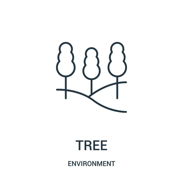 Árvore vetor ícone da coleção de ambiente. Linha fina árvore esboço ícone vetor ilustração . — Vetor de Stock