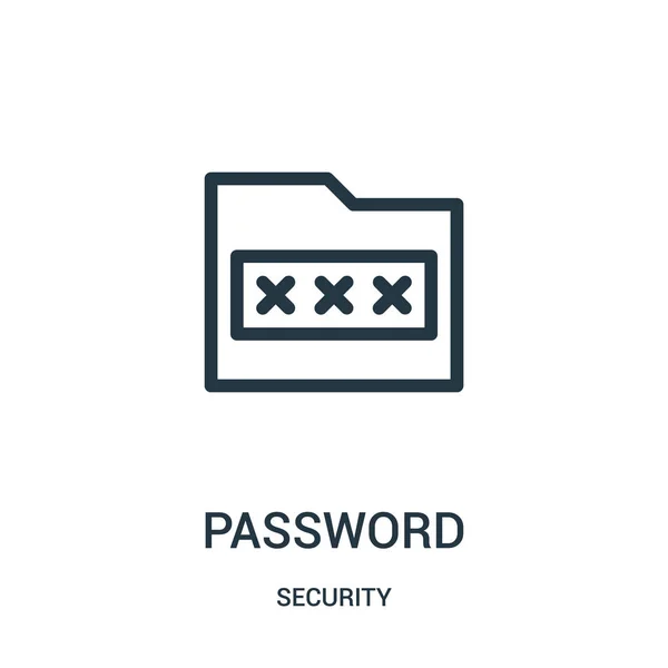 Mot de passe icône vecteur de la collection de sécurité. Illustration vectorielle d'icône de contour de mot de passe . — Image vectorielle