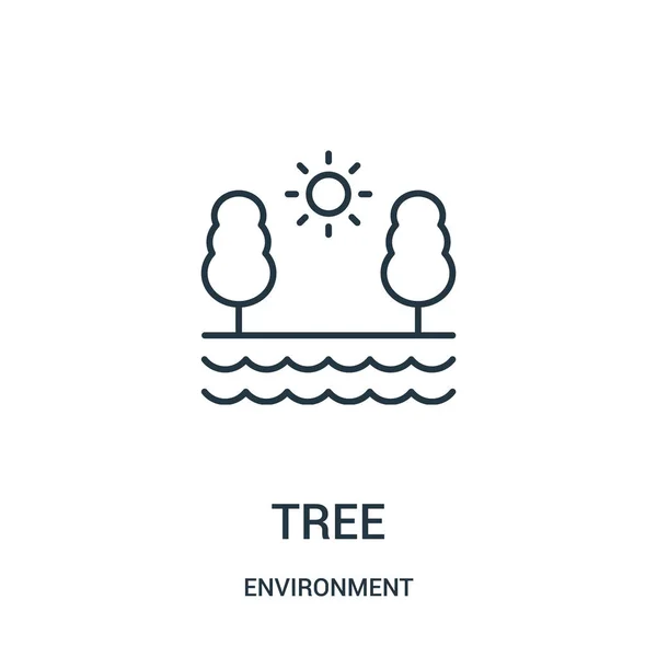 Tree icon vector from environment collection. Thin line tree outline icon vector illustration. — Stock Vector