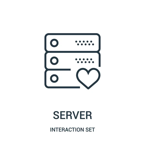 Server-Icon-Vektor aus der Interaktionsset-Sammlung. Thin Line Server Outline Icon Vektor Illustration. — Stockvektor