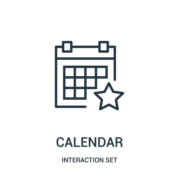 Calendar icon vector from interaction set collection. Thin line calendar outline icon vector illustration. — Stock Vector