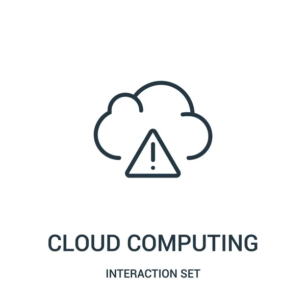 Cloud computing wektor od interakcji zestaw kolekcji. Cienka linia cloud computing konspektu ikona ilustracja wektorowa. — Wektor stockowy