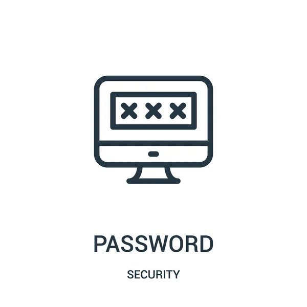 セキュリティ コレクションからパスワード アイコン ベクトルです。細い線パスワード概要アイコン ベクトル図. — ストックベクタ