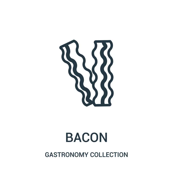 Bacon icon vector from gastronomy collection collection. Linha fina bacon esboço ícone vetor ilustração . — Vetor de Stock