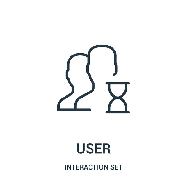 User icon vector from interaction set collection. Illustration vectorielle d'icône de contour d'utilisateur de ligne mince . — Image vectorielle
